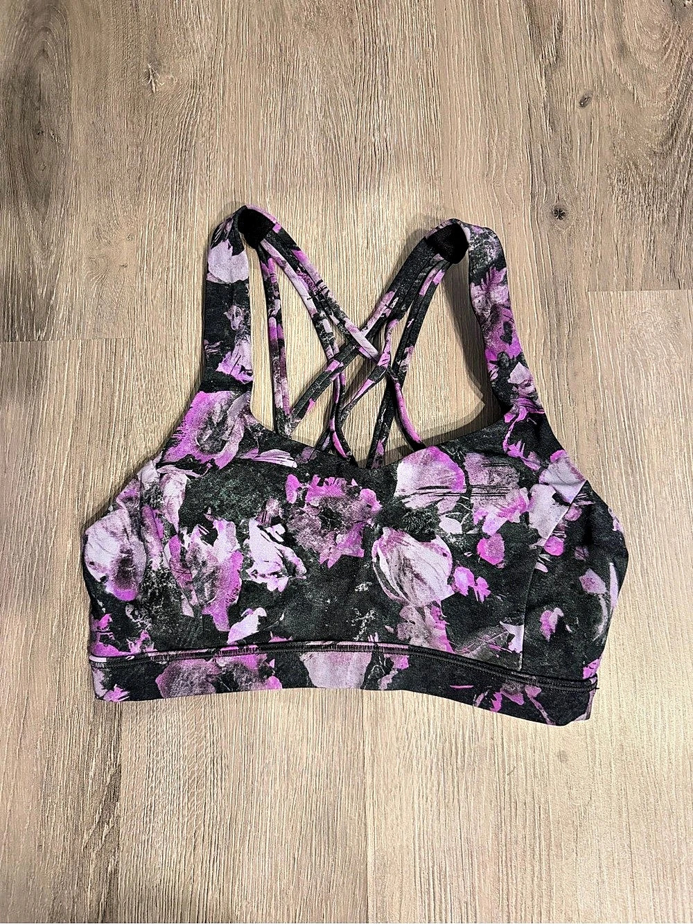 lululemon Free to Be Serene Bra Floral Purple & Black
